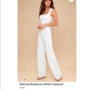 Lulus Enticing Endeavors White Jumpsuit